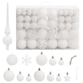 Weihnachtskugel-Set 111-teilig aus weißem Polystyrol von vidaXL, Festliche Dekorationen - Ref: Foro24-356115, Preis: 40,78 €,...