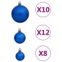 Juego de bolas de Navidad 111 pzas poliestireno azul de vidaXL, Adornos festivos - Ref: Foro24-356118, Precio: 47,99 €, Descu...