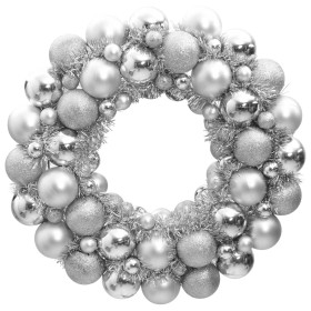 Silver 45 cm polystyrene Christmas wreath by vidaXL, Festive decorations - Ref: Foro24-356122, Price: 32,42 €, Discount: %