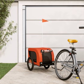 Haustier-Fahrradanhänger, Eisen-Oxford-Gewebe, Orange und Schwarz von vidaXL, Kinderwagen für Haustiere - Ref: Foro24-93998, ...