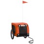 Haustier-Fahrradanhänger, Eisen-Oxford-Gewebe, Orange und Schwarz von vidaXL, Kinderwagen für Haustiere - Ref: Foro24-93998, ...