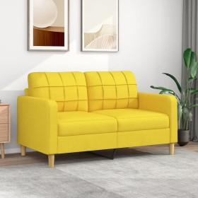 2-Sitzer-Sofa aus hellgelbem Stoff, 140 cm von vidaXL, Sofas - Ref: Foro24-359096, Preis: 225,88 €, Rabatt: %