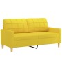 Sofá de 2 plazas de tela amarillo claro 140 cm de vidaXL, Sofás - Ref: Foro24-359096, Precio: 225,88 €, Descuento: %