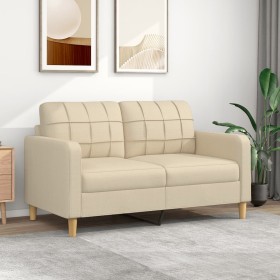 2-seater cream-colored fabric sofa, 140 cm by vidaXL, Sofas - Ref: Foro24-359093, Price: 226,09 €, Discount: %