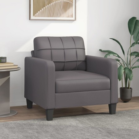 Sillón cuero sintético gris 60 cm de vidaXL, Sofás - Ref: Foro24-359109, Precio: 163,70 €, Descuento: %