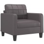 Sillón cuero sintético gris 60 cm de vidaXL, Sofás - Ref: Foro24-359109, Precio: 163,99 €, Descuento: %