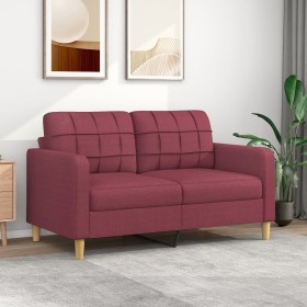 2-Sitzer-Sofa aus rotem Stoff, 140 cm von vidaXL, Sofas - Ref: Foro24-359097, Preis: 214,99 €, Rabatt: %