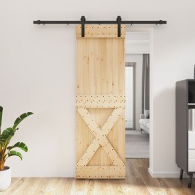 Puerta corredera con herrajes madera maciza de pino 70x210 cm de vidaXL, Puertas - Ref: Foro24-3202979, Precio: 158,12 €, Des...