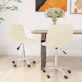 Swivel dining chairs 2 units cream fabric by vidaXL, dining chairs - Ref: Foro24-334011, Price: 69,99 €, Discount: %