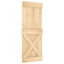 Puerta corredera con herrajes madera maciza de pino 80x210 cm de vidaXL, Puertas - Ref: Foro24-3202980, Precio: 153,13 €, Des...