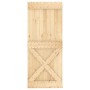 Puerta corredera con herrajes madera maciza de pino 85x210 cm de vidaXL, Puertas - Ref: Foro24-3202981, Precio: 160,57 €, Des...