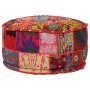 Round handmade cotton pachtwork pouf 40x20 cm red by vidaXL, Ottomans - Ref: Foro24-246571, Price: 54,27 €, Discount: %