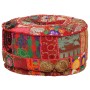 Round handmade cotton pachtwork pouf 40x20 cm red by vidaXL, Ottomans - Ref: Foro24-246571, Price: 54,27 €, Discount: %