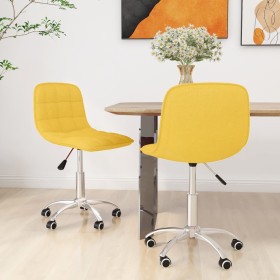 Swivel dining chairs 2 units mustard yellow fabric by vidaXL, dining chairs - Ref: Foro24-334016, Price: 74,00 €, Discount: %