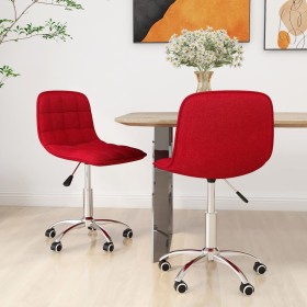 Swivel dining chairs 2 units red red fabric by vidaXL, dining chairs - Ref: Foro24-334017, Price: 69,99 €, Discount: %