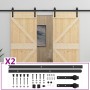 Puerta corredera con herrajes madera maciza de pino 90x210 cm de vidaXL, Puertas - Ref: Foro24-3057594, Precio: 418,37 €, Des...