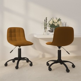 Swivel dining chairs 2 units brown velvet by vidaXL, dining chairs - Ref: Foro24-334031, Price: 79,99 €, Discount: %