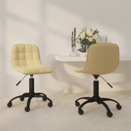 Swivel dining chairs 2 pcs cream velvet by vidaXL, dining chairs - Ref: Foro24-334032, Price: 83,10 €, Discount: %