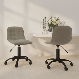 2pcs Light Gray Velvet Swivel Dining Chairs by vidaXL, dining chairs - Ref: Foro24-334033, Price: 83,99 €, Discount: %