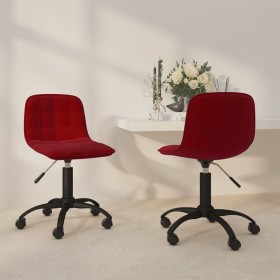 Swivel dining chairs 2 units red velvet by vidaXL, dining chairs - Ref: Foro24-334039, Price: 83,36 €, Discount: %