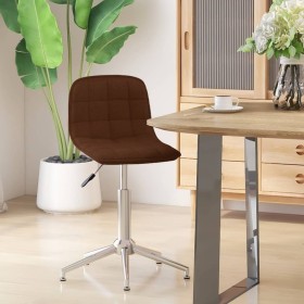 Silla de comedor giratoria tela marrón de vidaXL, Sillas de comedor - Ref: Foro24-334044, Precio: 59,14 €, Descuento: %