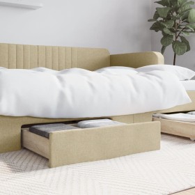 Bed drawers 2 pcs engineered wood and cream color fabric by vidaXL, Beds and accessories - Ref: Foro24-833914, Price: 56,62 €...