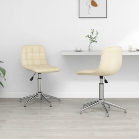 Swivel dining chairs 2 units cream fabric by vidaXL, dining chairs - Ref: Foro24-334053, Price: 78,84 €, Discount: %