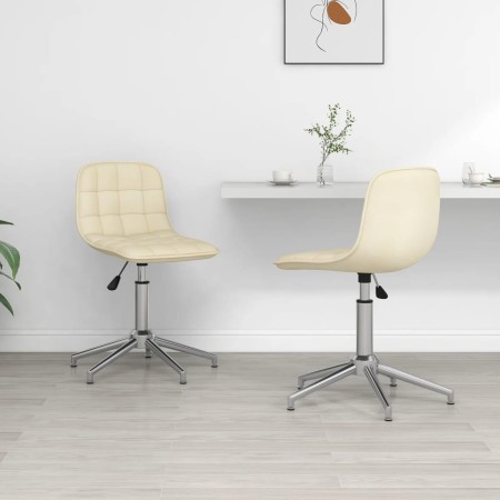 Swivel dining chairs 2 units cream fabric by vidaXL, dining chairs - Ref: Foro24-334053, Price: 78,84 €, Discount: %