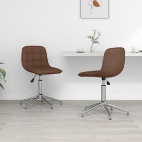 Swivel dining chairs 2 units brown fabric by vidaXL, dining chairs - Ref: Foro24-334054, Price: 75,99 €, Discount: %