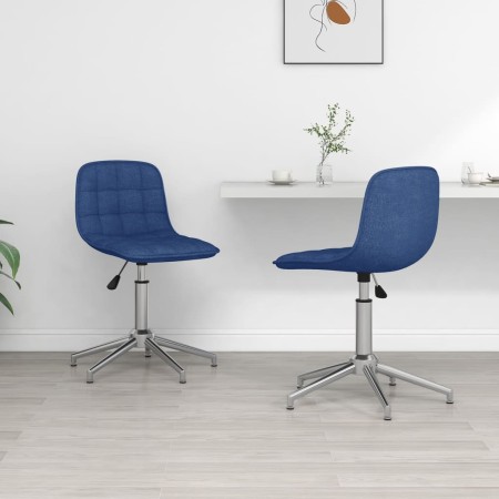 Swivel dining chairs 2 units blue fabric by vidaXL, dining chairs - Ref: Foro24-334055, Price: 91,58 €, Discount: %