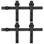 Black steel sliding door hardware kit 2 units 183 cm by vidaXL, doorframes - Ref: Foro24-3059844, Price: 104,77 €, Discount: %