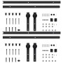 Black steel sliding door hardware kit 2 units 183 cm by vidaXL, doorframes - Ref: Foro24-3059844, Price: 104,77 €, Discount: %