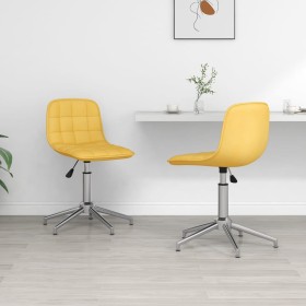 Swivel dining chairs 2 units yellow fabric by vidaXL, dining chairs - Ref: Foro24-334058, Price: 78,24 €, Discount: %