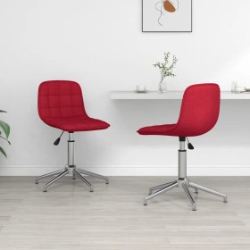 Swivel dining chairs 2 units red wine red fabric by vidaXL, dining chairs - Ref: Foro24-334059, Price: 89,65 €, Discount: %