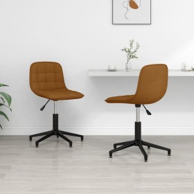 Swivel dining chairs 2 units brown velvet by vidaXL, dining chairs - Ref: Foro24-334073, Price: 88,99 €, Discount: %