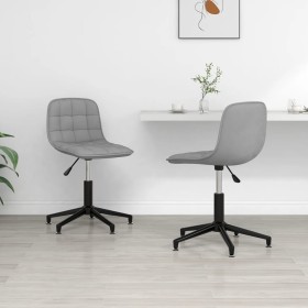 2pcs Light Gray Velvet Swivel Dining Chairs by vidaXL, dining chairs - Ref: Foro24-334075, Price: 89,00 €, Discount: %