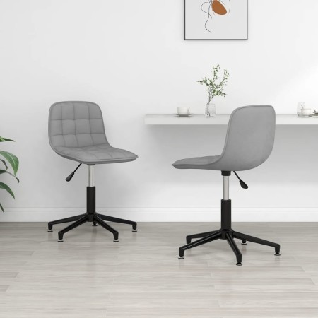 2pcs Light Gray Velvet Swivel Dining Chairs by vidaXL, dining chairs - Ref: Foro24-334075, Price: 88,99 €, Discount: %