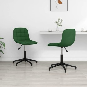 Swivel dining chairs 2 units dark green velvet by vidaXL, dining chairs - Ref: Foro24-334078, Price: 88,99 €, Discount: %