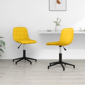 Swivel dining chairs 2 pcs yellow velvet by vidaXL, dining chairs - Ref: Foro24-334082, Price: 73,14 €, Discount: %