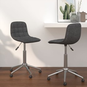 Swivel dining chairs 2 units dark gray fabric by vidaXL, dining chairs - Ref: Foro24-334094, Price: 78,07 €, Discount: %