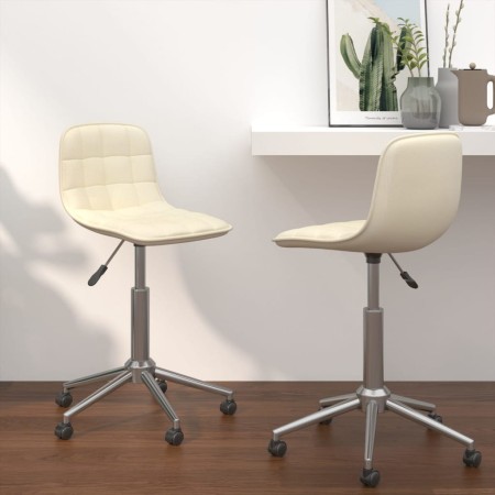 Swivel dining chairs 2 units cream fabric by vidaXL, dining chairs - Ref: Foro24-334095, Price: 73,73 €, Discount: %