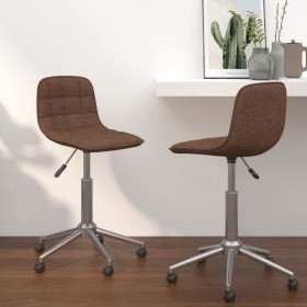 Swivel dining chairs 2 units brown fabric by vidaXL, dining chairs - Ref: Foro24-334096, Price: 70,30 €, Discount: %