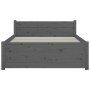 Estructura de cama madera maciza gris 100x200 cm de vidaXL, Camas y somieres - Ref: Foro24-815036, Precio: 149,99 €, Descuent...