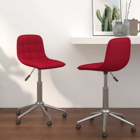 Swivel dining chairs 2 units red wine red fabric by vidaXL, dining chairs - Ref: Foro24-334101, Price: 69,99 €, Discount: %