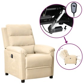 Cream Fabric Electric Recliner by vidaXL, Armchairs - Ref: Foro24-3098972, Price: 237,79 €, Discount: %