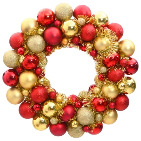 Rot-goldener Weihnachtskranz aus Styropor, 45 cm von vidaXL, Festliche Dekorationen - Ref: Foro24-356125, Preis: 38,99 €, Rab...