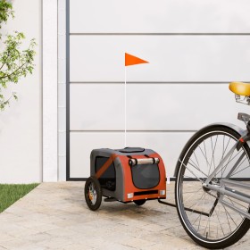 Bicycle trailer for dogs iron Oxford cloth orange gray by vidaXL, pet strollers - Ref: Foro24-93865, Price: 99,99 €, Discount: %