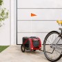 Bicycle pet trailer, iron frame, Oxford fabric in red and grey. by vidaXL, pet strollers - Ref: Foro24-93866, Price: 103,99 €...