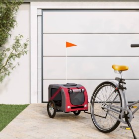 Pet Bicycle Trailer Iron Oxford Cloth Red Gray by vidaXL, pet strollers - Ref: Foro24-93873, Price: 102,22 €, Discount: %