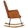 Brown Genuine Leather Rocking Chair by vidaXL, Rocking chairs - Ref: Foro24-339679, Price: 148,44 €, Discount: %